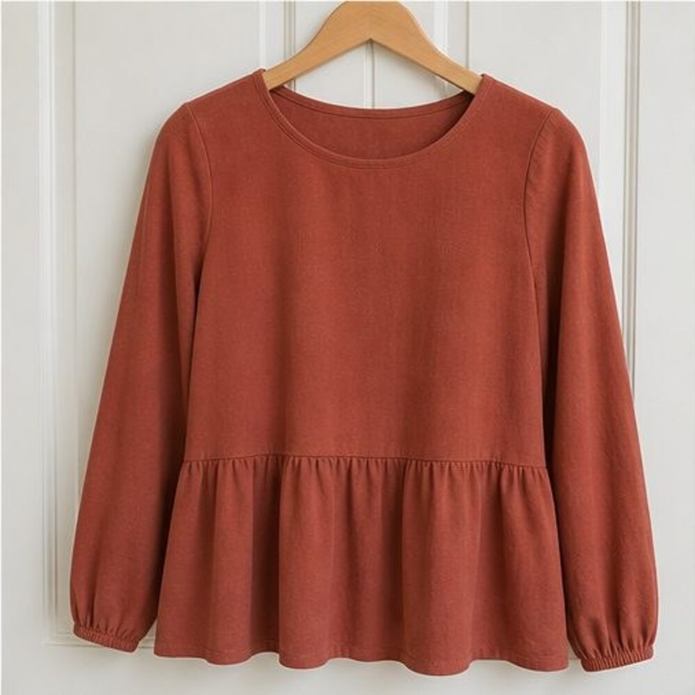 Rust Wrap Blouse